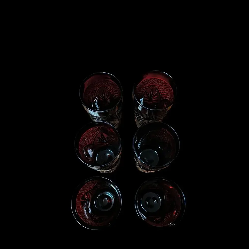 Set of 6 Luminarc Cristal D'Arques Durand Ruby Red Tumblers Made In France